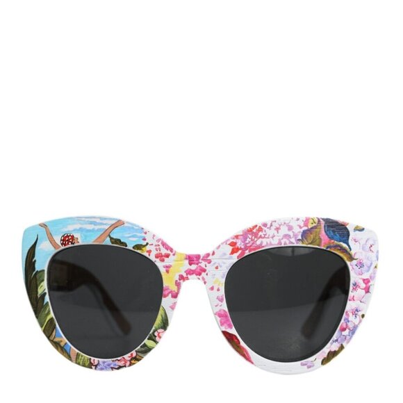 Dolce & Gabbana Dolce & Gabbana Multicolor Wood Crystal Brass Frame Floral Hand - Picture 1 of 5